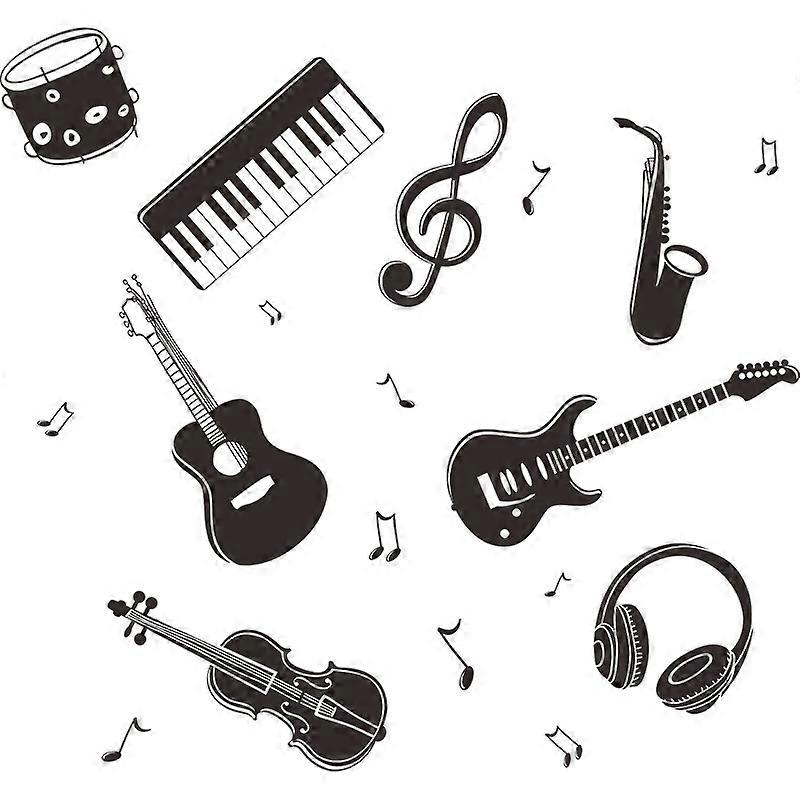 Musical Note Stickers Guitar Wall Decal Wall Art Stickers Home Wallpaper