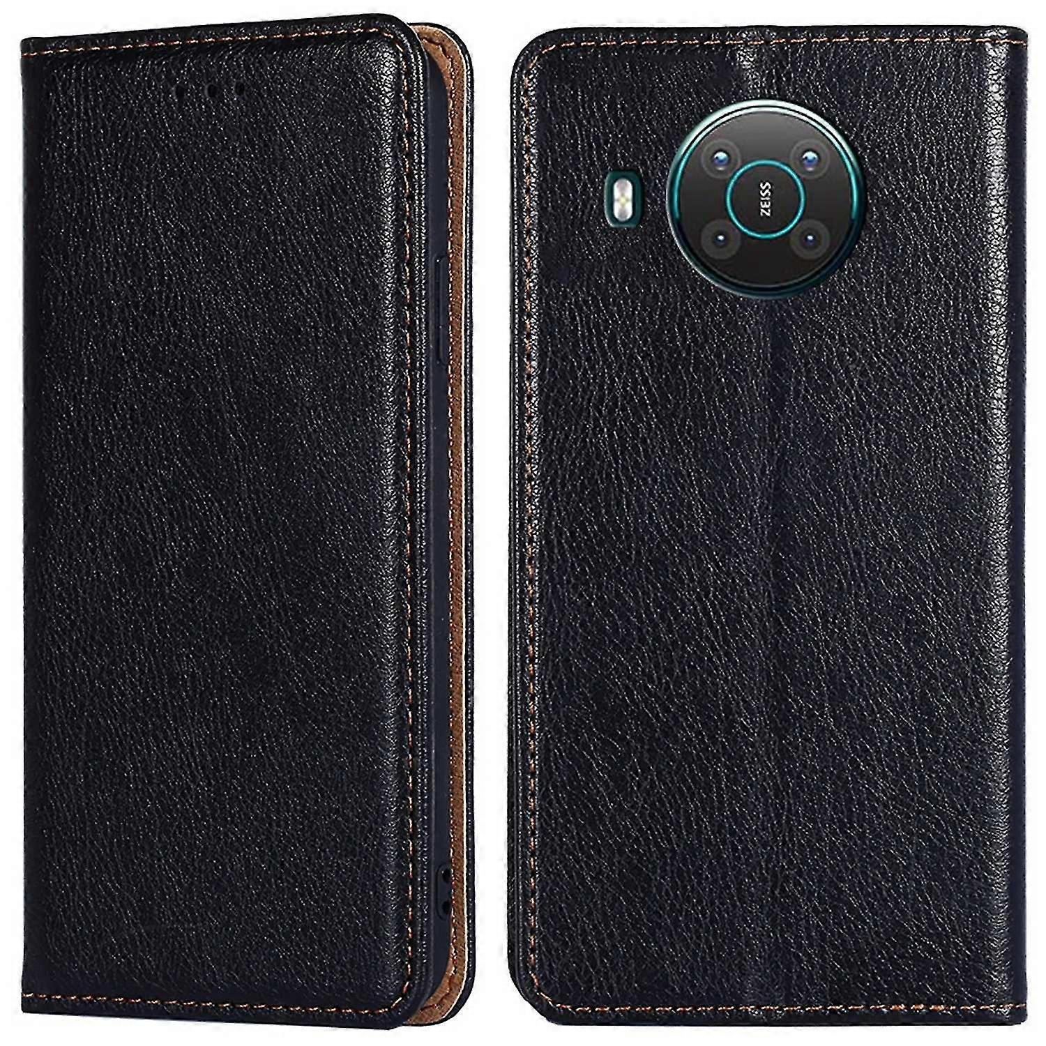 For Nokia X10-X20 Solid Color Magnetic Mobile Phone Leather Case Brown
