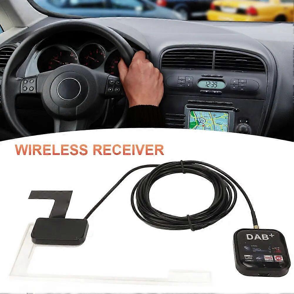 Récepteur radio numérique DAB + dans l’antenne de voiture Tuner Adaptateur numérique DAB + Dongle de récepteur radio amplifié USB pour navigateur Android