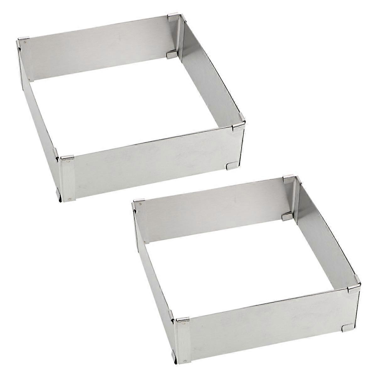 Bakeware Adjustable Mousse Ring Dessert Baking Tool Stainless Steel DIY Cake Decorating Mould Squar