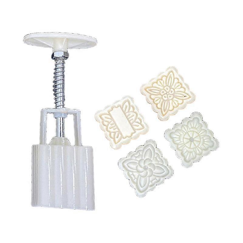 Plastic Mooncake Mold Mooncake Stamps Mooncake Tool Square Classic Pattern Shape