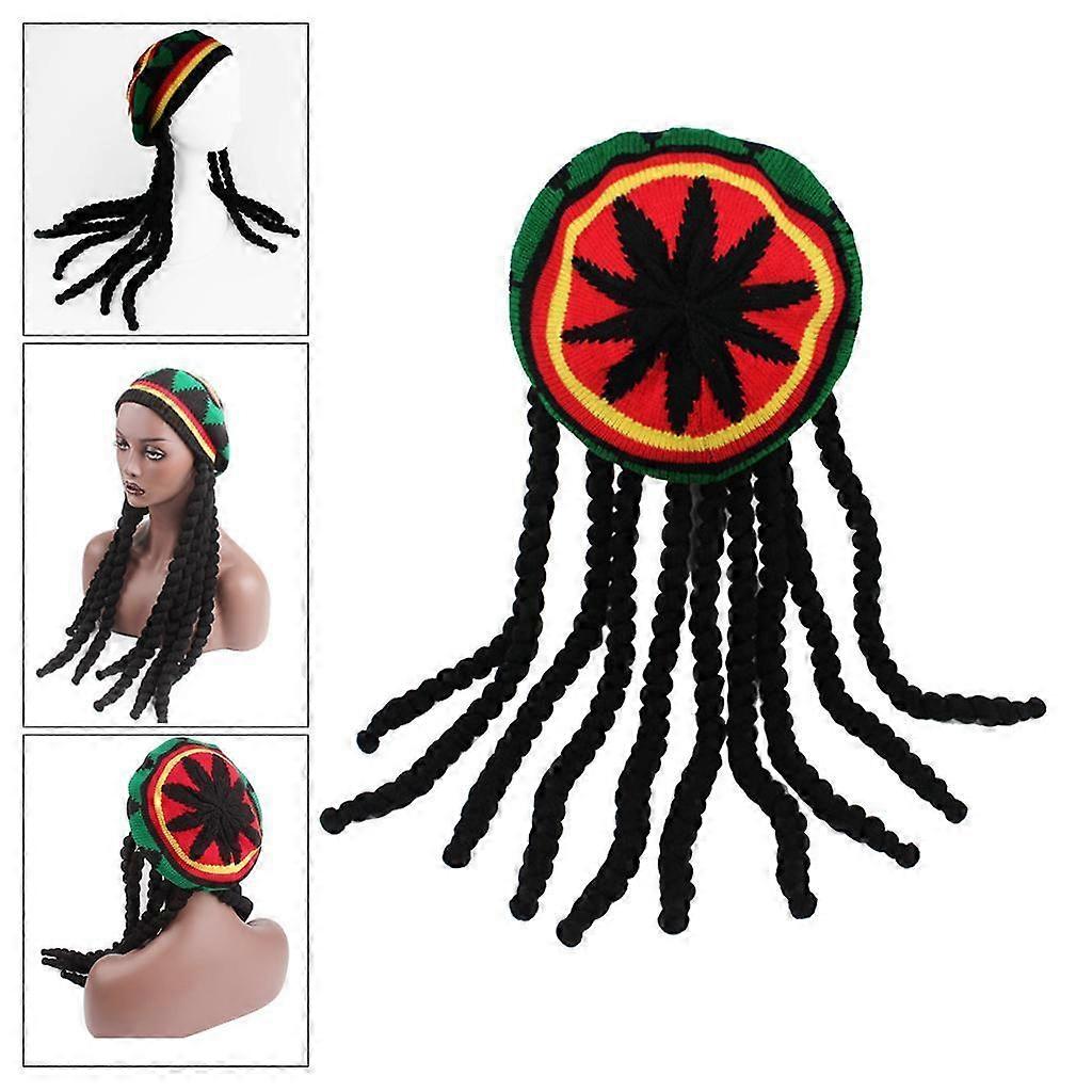 Reggae Dreadlocks Jamaican Knitted Wig Braid Cap Rasta Hair Hat