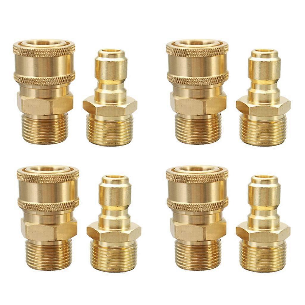 4 Pairs M22 Quick Release Pressure Washer Adapter Connecter Coupling 14.8MM
