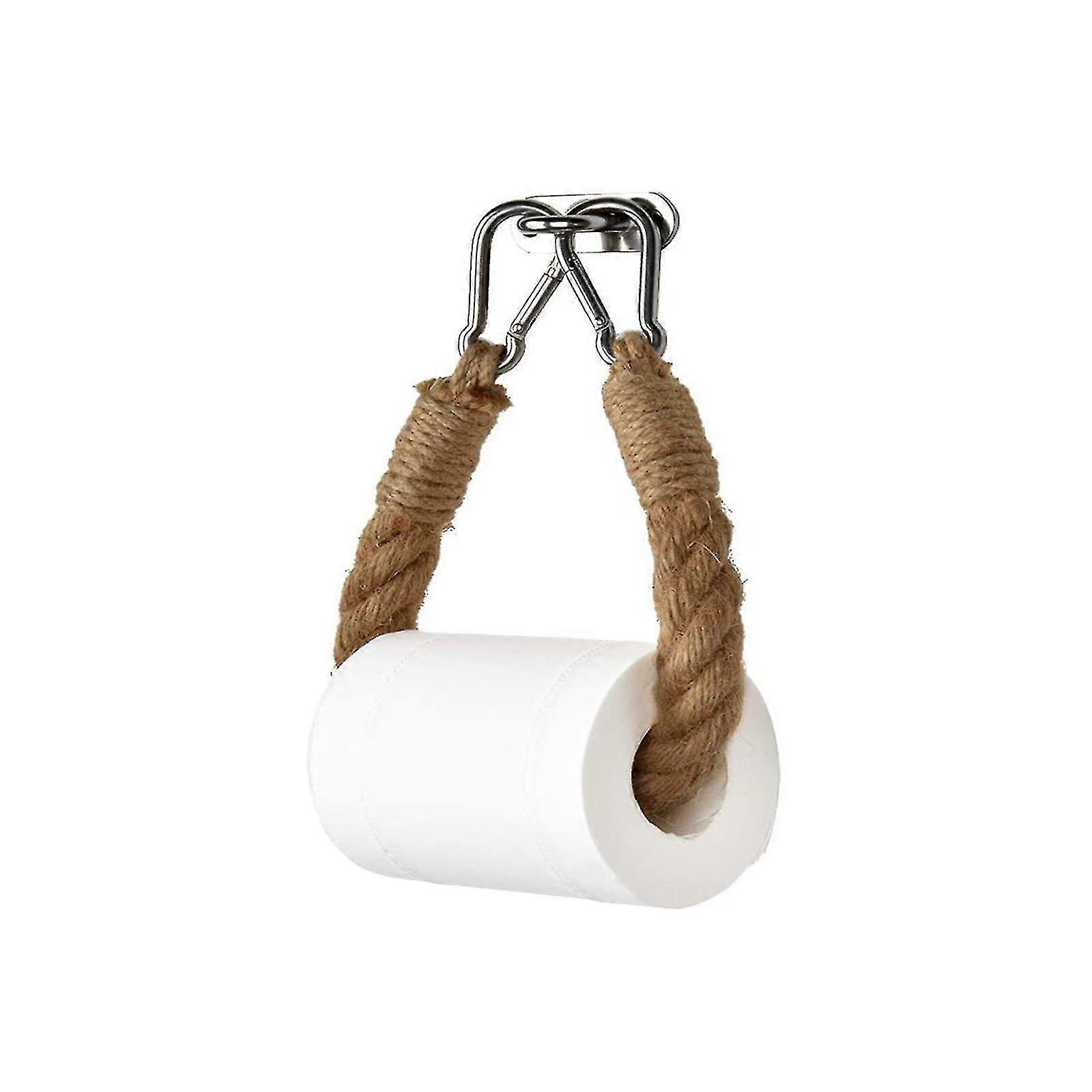 キッチンウォールハンギングペーパーロールホルダートイレ麻ロープロールロールホルダー