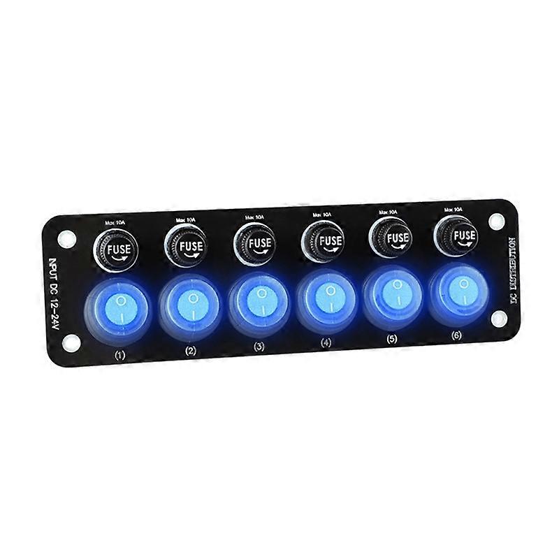 Multi Port Sockets 6 Position Car Electronic On/Off Power Button Toggle Switch