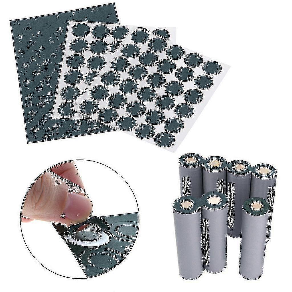 100pcs/sheet Green 18650 Lithium Battery Insulation Anode Paper Pad 1s Li-ion Cell Adhesive Insulating Gaskets