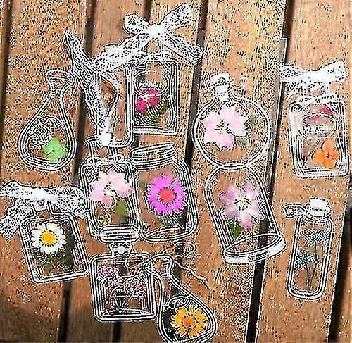 شفافة الزهور المجففة الإشارات المرجعية اليدوية الطبيعية المجففة زهرة إشارة مرجعية، الزهور المجففة الحقيقية الأوراق المضغوطة للراتنجات الايبوكسي صنع مجوهرات دي