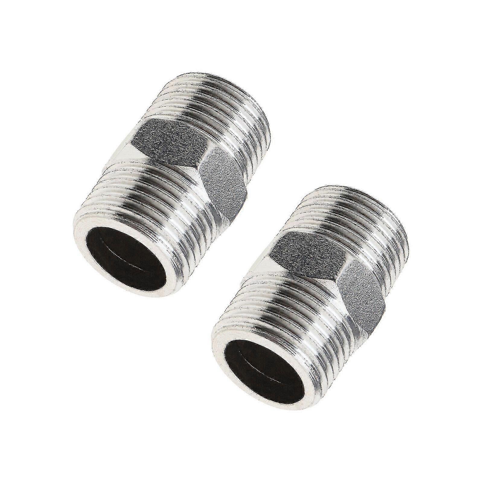 1/2inch Threaded Connector Garden Hose Adapter For Outdoor Shower( Silver)(2pcs)