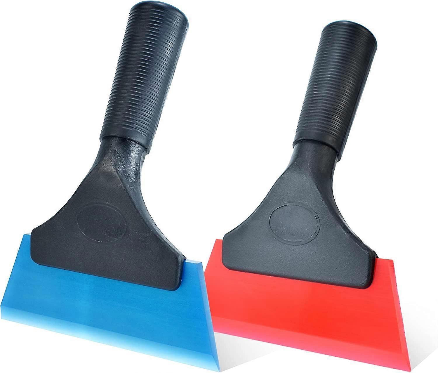Window Tinting Tool, Window Tinting Scraper, Car Windshield Rubber Scraper, 5.5" Small Scraper (Red and Blue 2-Pack)