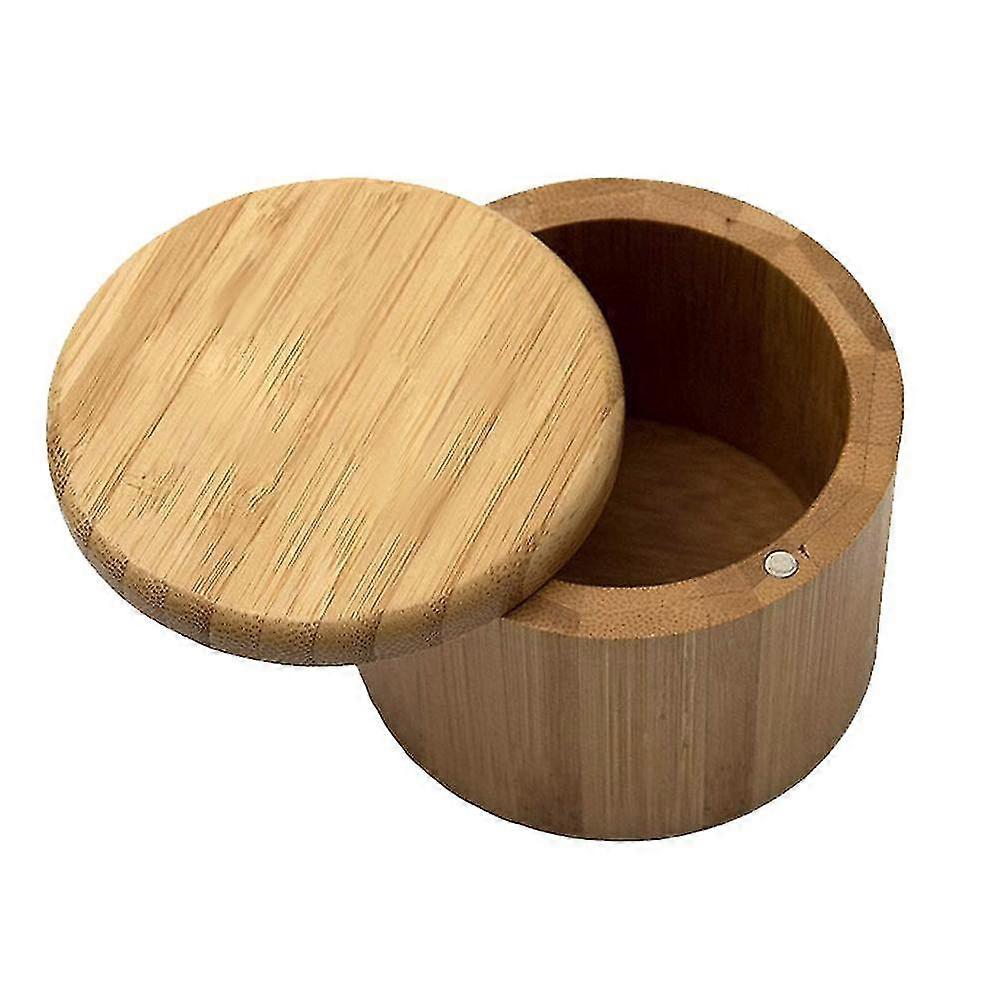 Totally Bamboo Salt Cellar Bamboo Storage Box With Magnetic Swivel Lid,salt Engraved On Lid