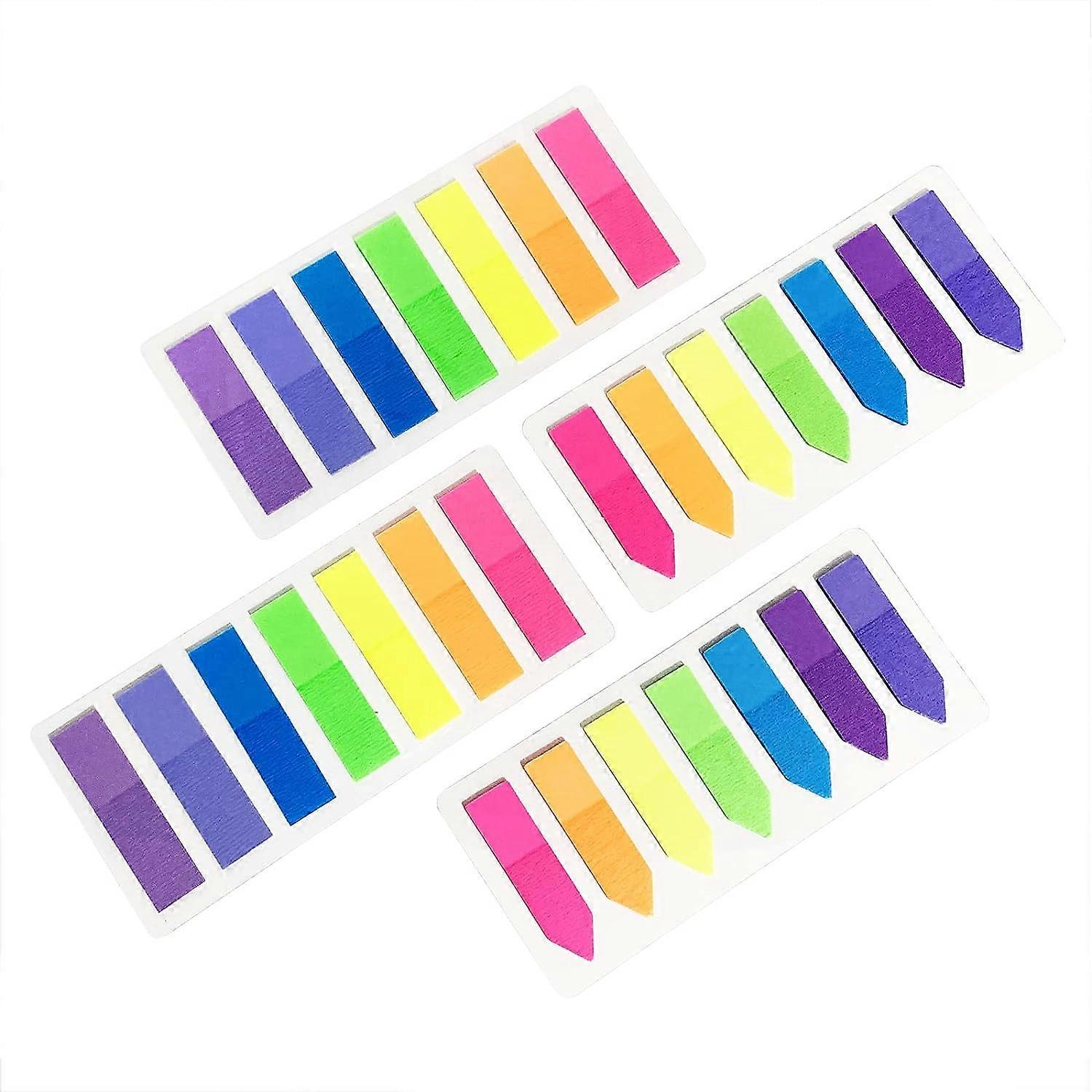 Page Markers Colored Sticky Tabs 4 Sets, Translucent Flags for Page Marking, Fluorescent Index Tab Stickers for Notebooks, Small Sticky Notes Flags 7 