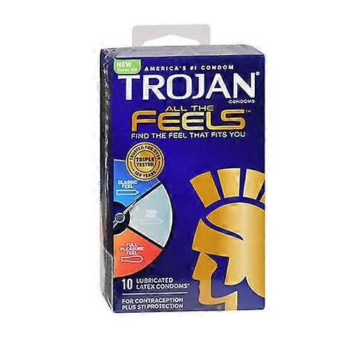 Baby Orajel Trojan All The Feels Lubricated Latex Condoms ,10 Count