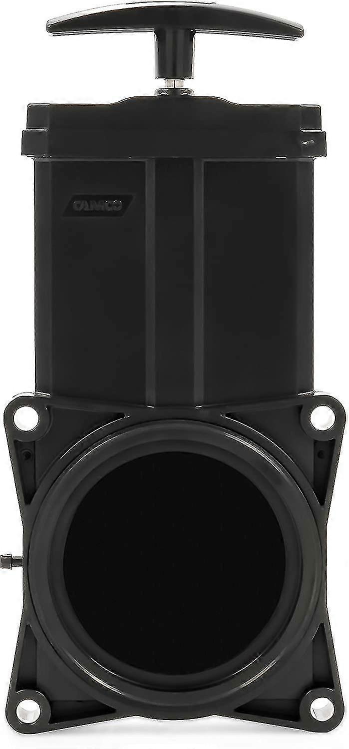 39513 3" Rv Waste Valve With Plastic Handle- Easily Replace Worn Or Damaged Waste Valves, Includes Gaskets And Installation Hardware, Black