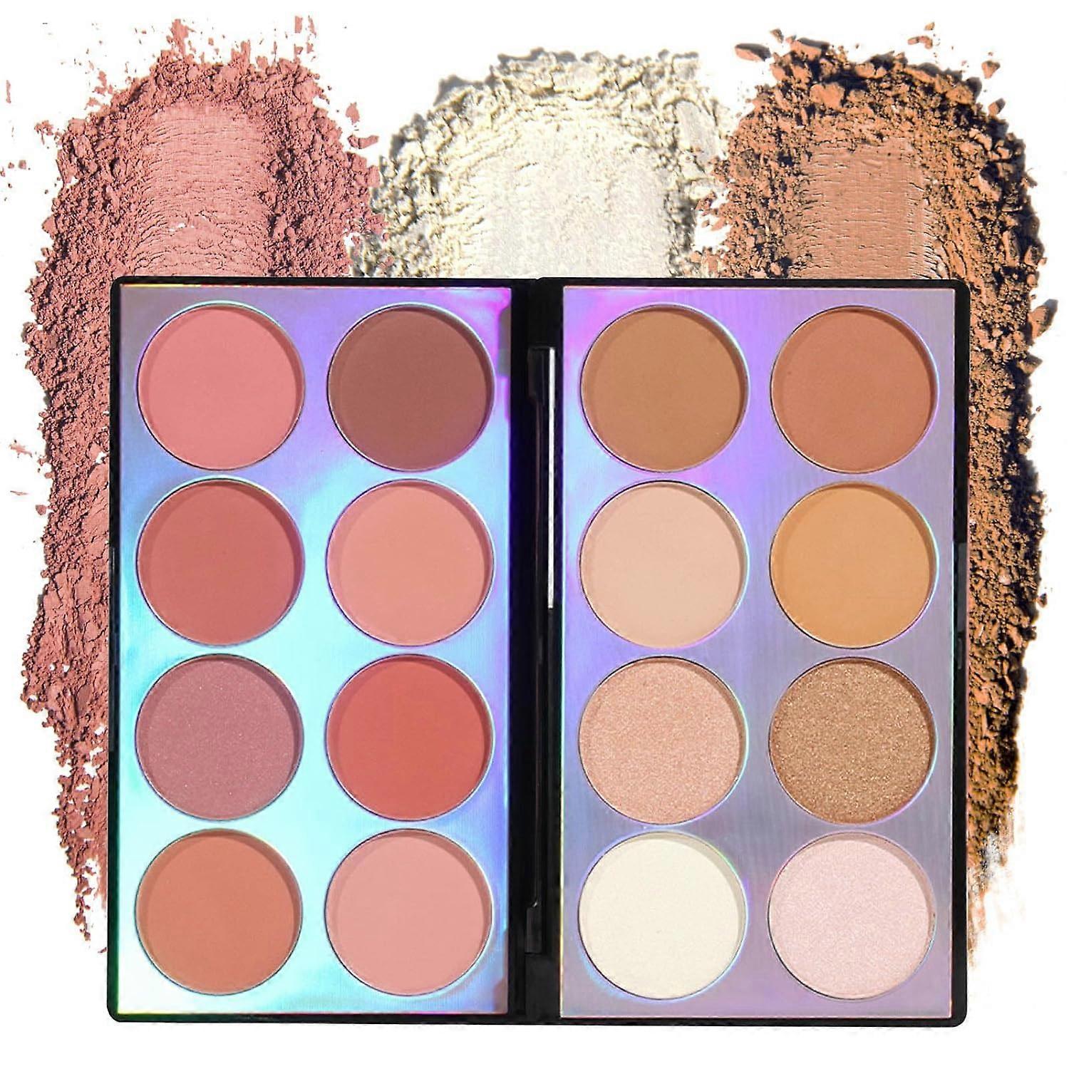 6set 16 Colors Contour PaletteBlush Highlighter Bronzer Powder All in one Makeup PalettesBlendable Matte Shimmer Illuminator Palette for Sculpting the