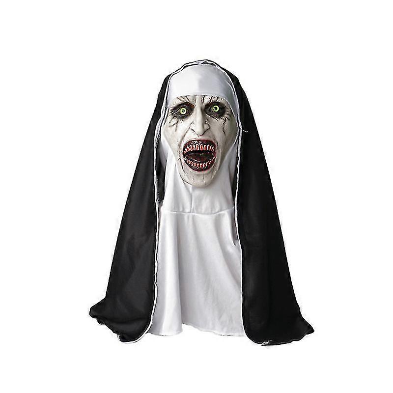 Nun Scary Latex Mask, Halloween Party Scary Full Head Costume Mask (nun Mask)