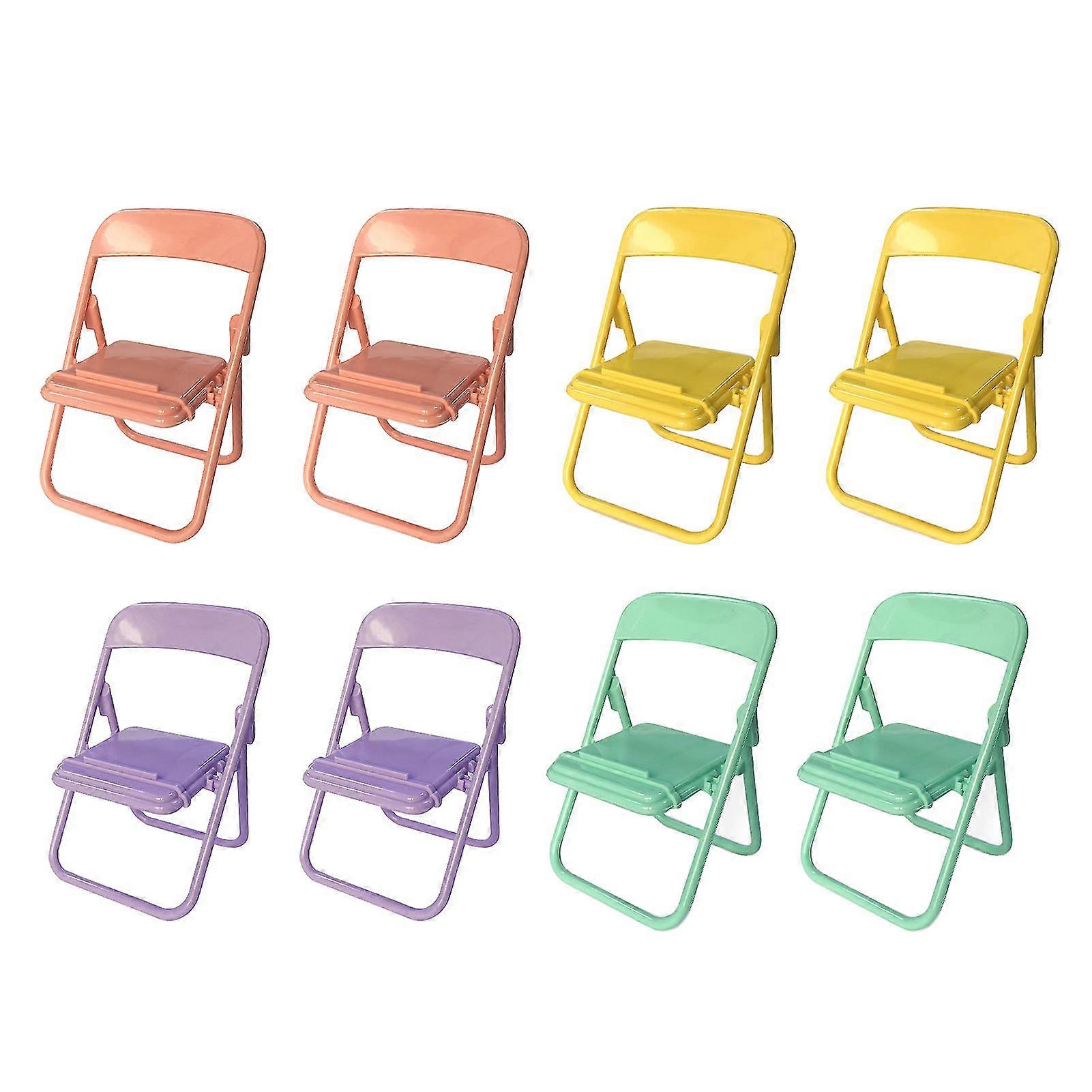 8pcs Mini Chair Lightweight Solid Cute For Desk Phone Holder Folding Stand