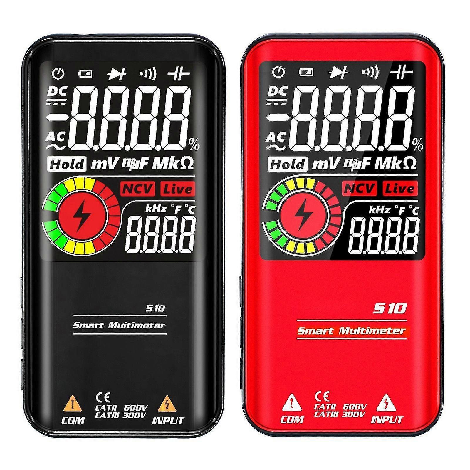 Digital multimeter LCD 3 resultater Display 9999 teller Voltmeter oppladbart med Smart Mode, 100% ny
