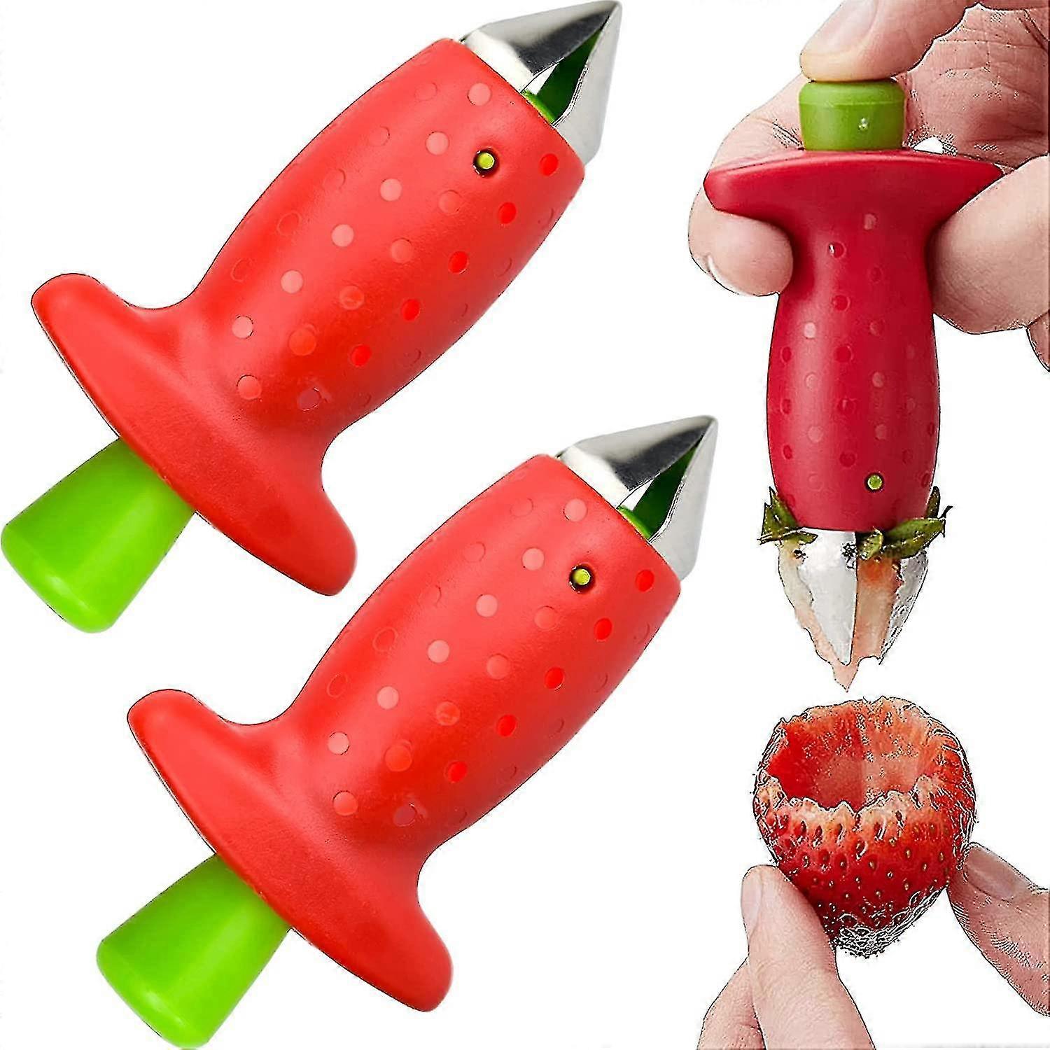 2-pack Strawberry Stem Tool Strawberry Stem Remover Fruit Corer Kitchen Tools