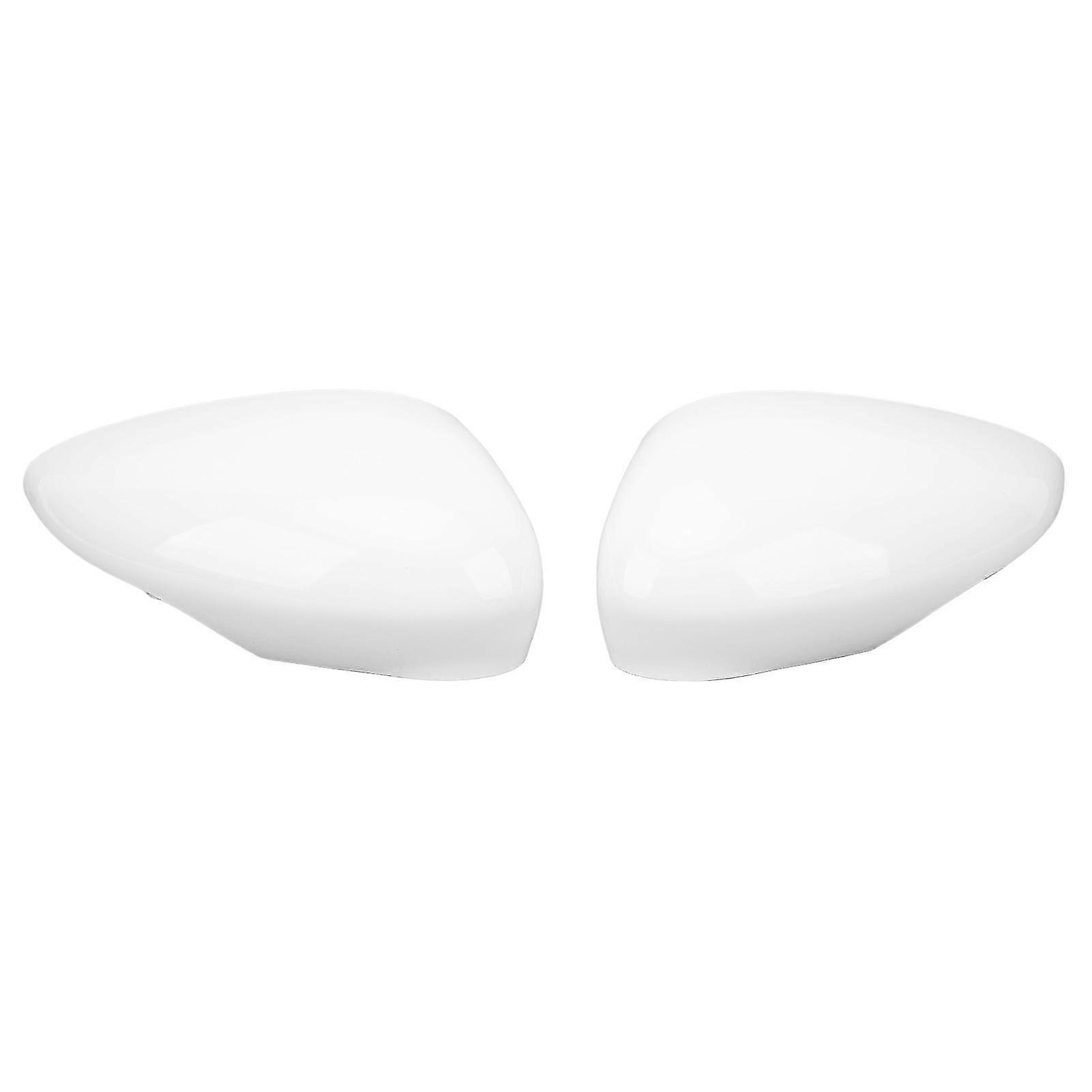 Pair of White Wing Mirror Cover Caps Replacement compatible with compatible withd Fiesta MK7 2008-2017