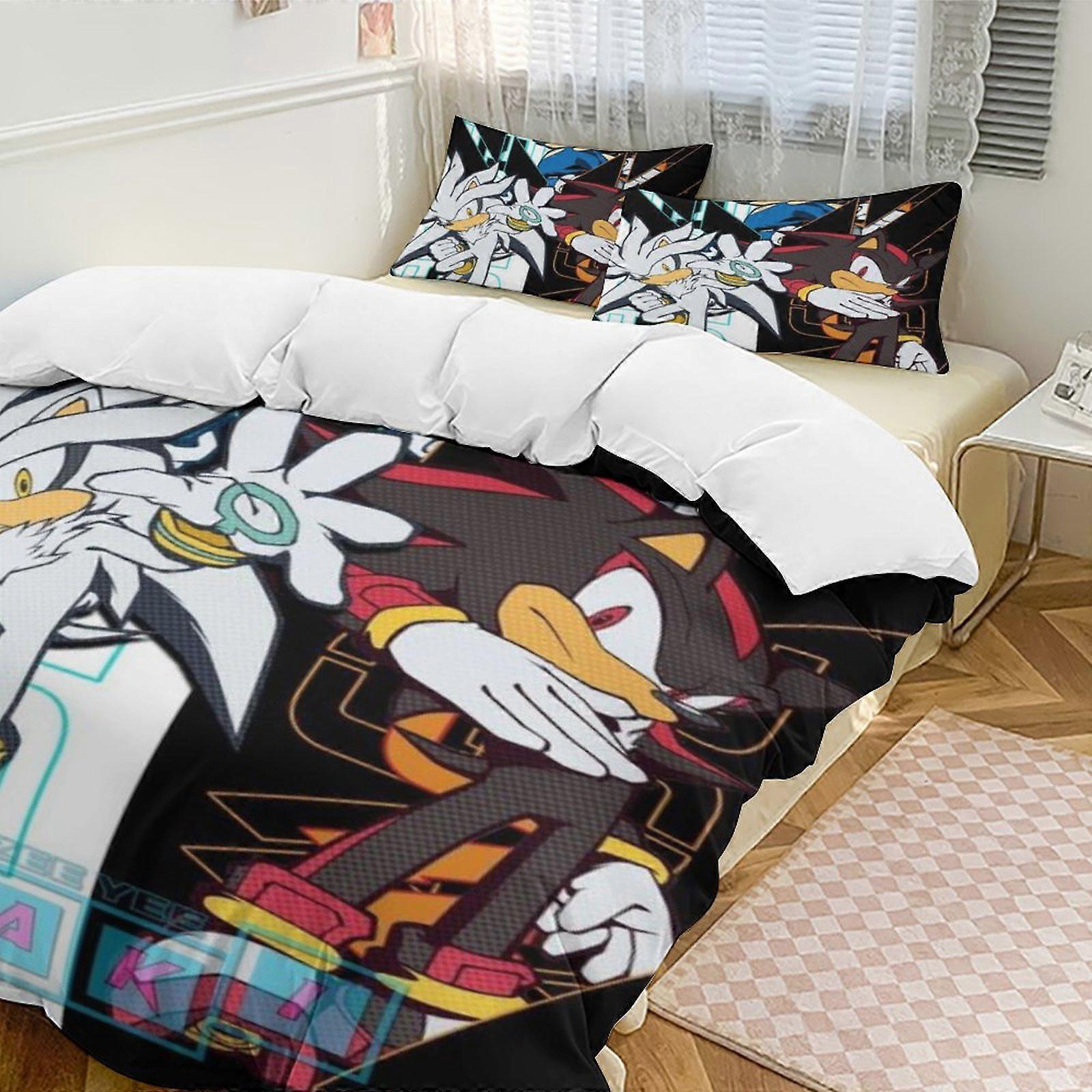 a1877 ملاءات السرير مجموعة الفراش سونيك غطاء لحاف مجموعة موضوع الكرتون ملاءات سرير غرفة الأطفال iip1877