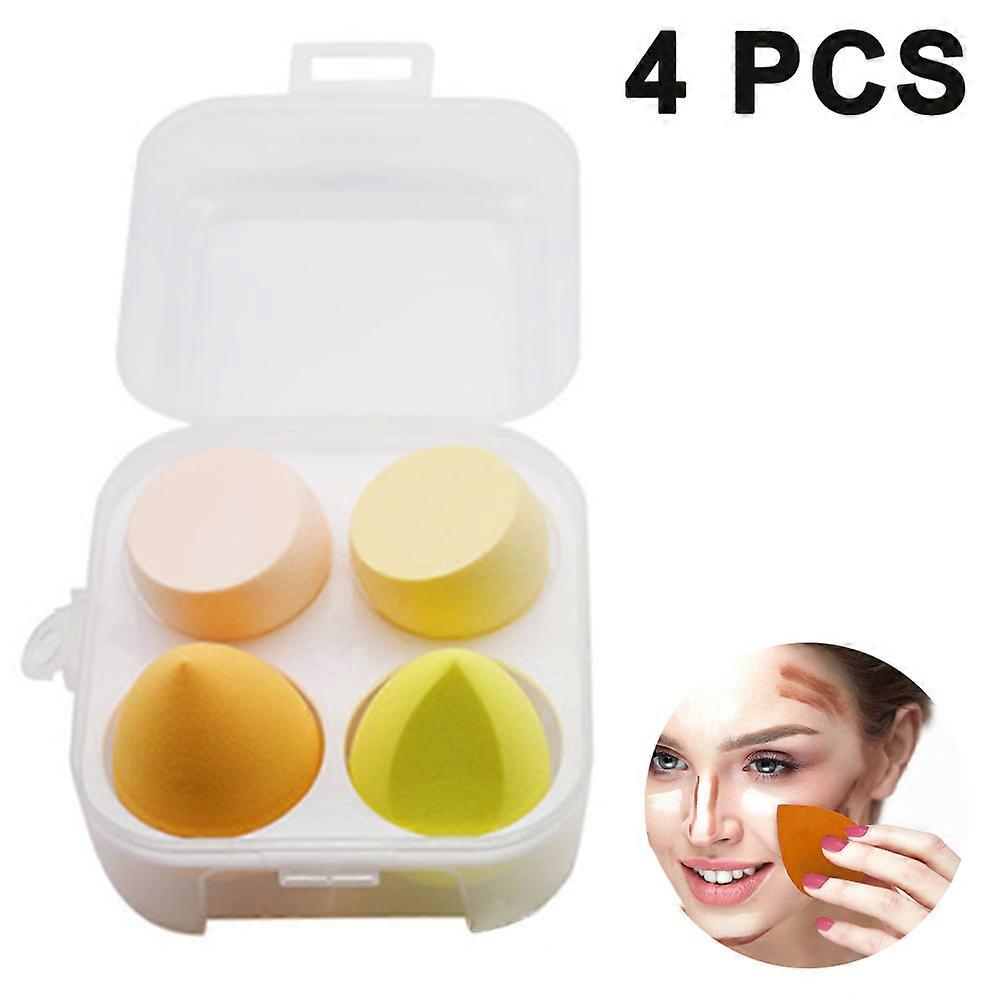 4PCS Makeup Sponge Blender Set, Multi-shape Blending Sponges for Dry & Wet Use, Multi-color Foundation, Blush Beauty Sponges