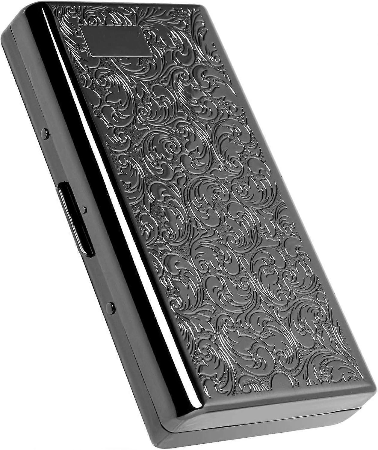 Vintage case,14 Capacity,Metal Plated Silver,Double-Sided,Bank Card case, Cash Box(Silver 100mm King Size)