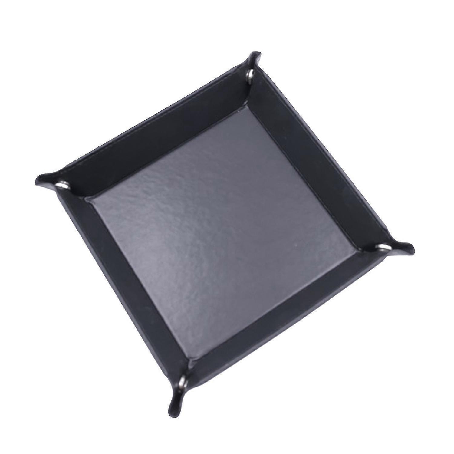 Desktop Foldable Faux Leather Storage Box Organizer Holder Tray for Home