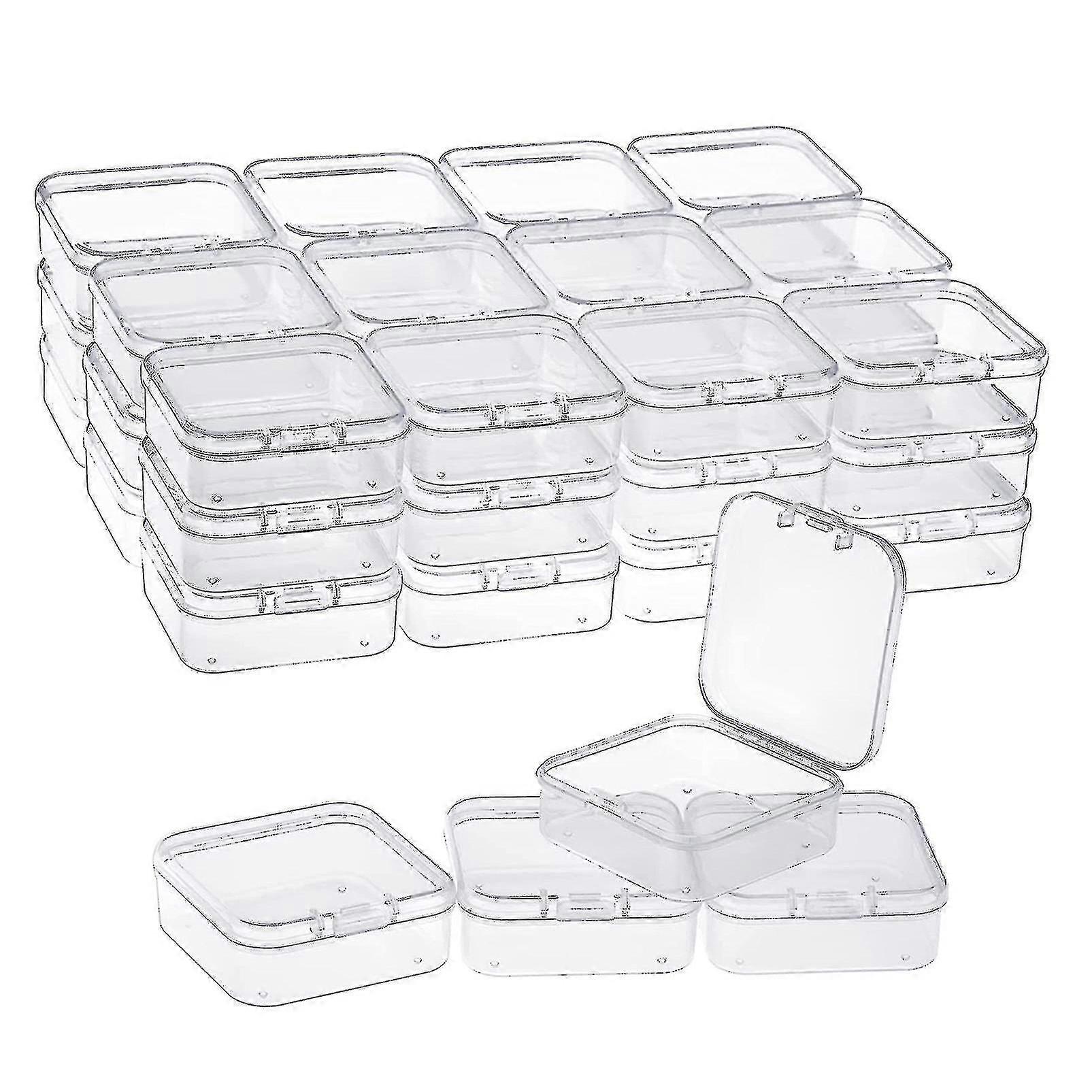 40 Pack Pack Clear Plastic Beads Storage Containers Box With Hinged Lid For Small Items, Diamond, B-ZZY