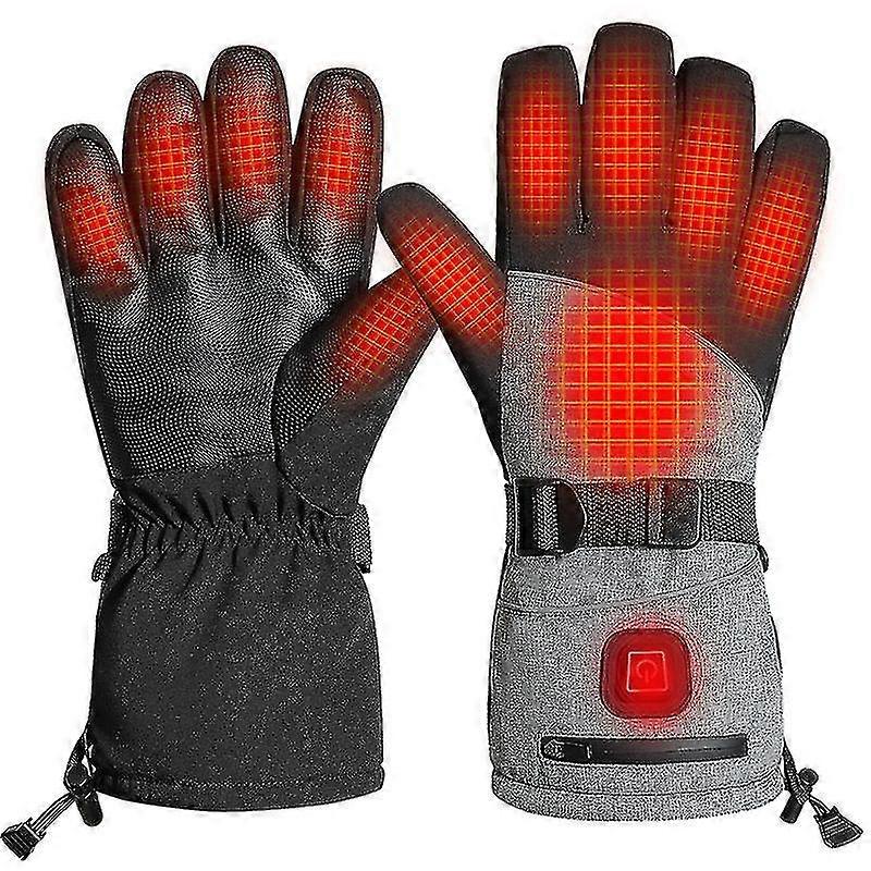 Heated Gloves With Knuckle Protection Heated Warm Skin Leather Touch Screen Motorcycle Gloves Rechargeable Gloves Riding For Men And Women