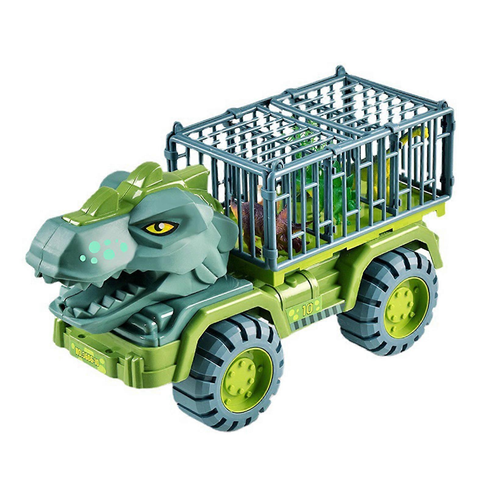 Dinosaur Engineering Carrier Truck Toy Bundle Dino Pull Back Auto's Playset