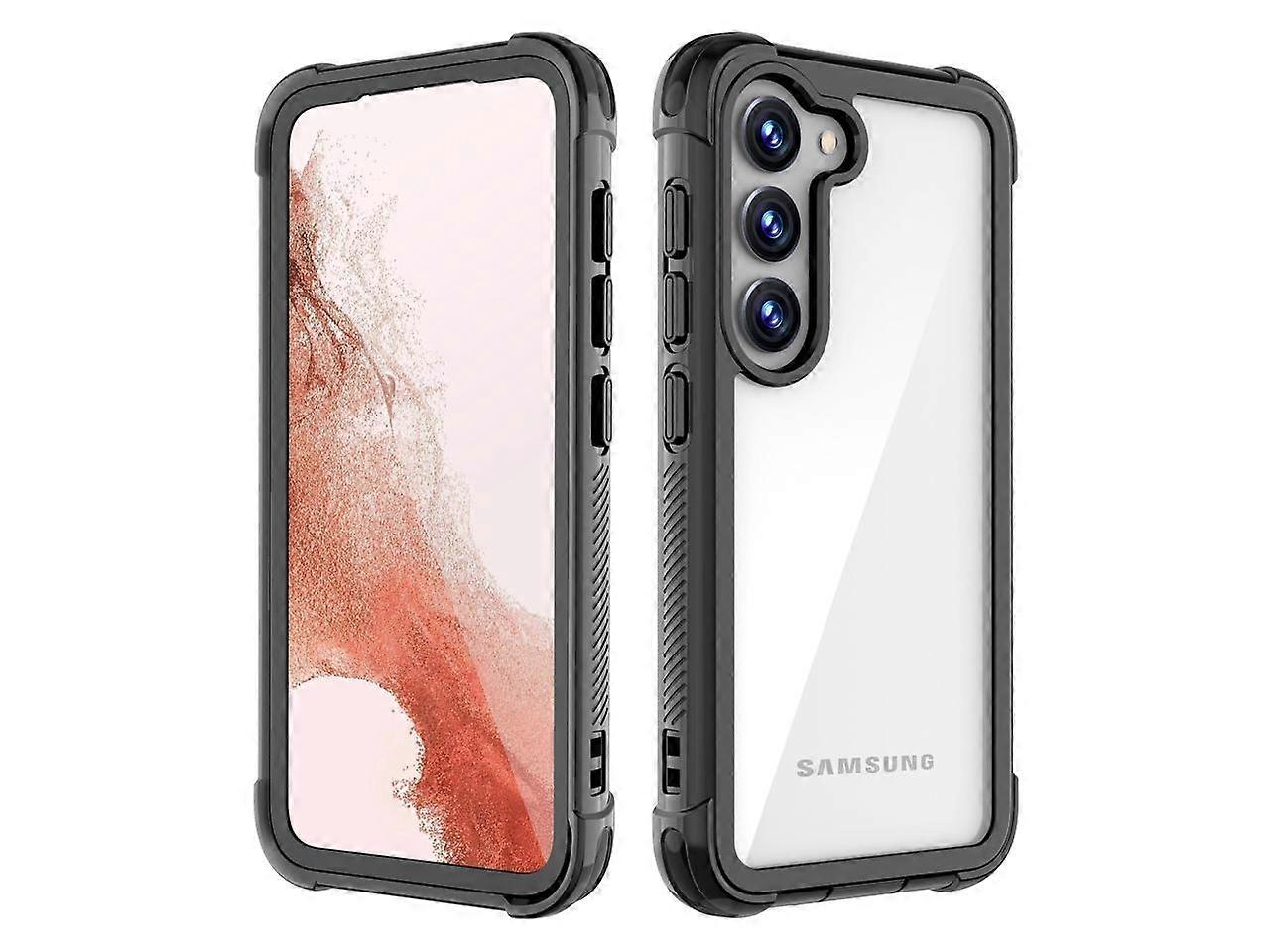 Samsung Galaxy S23 Plus Case with Built in Screen Protector Heavy Duty Military Grade Protection Shockproof Protective Cover Black