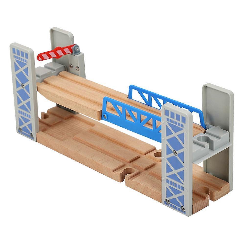 1 Set Wooden Train Tracks Railway Toys Double Deck Bridge Overpass Model Toys