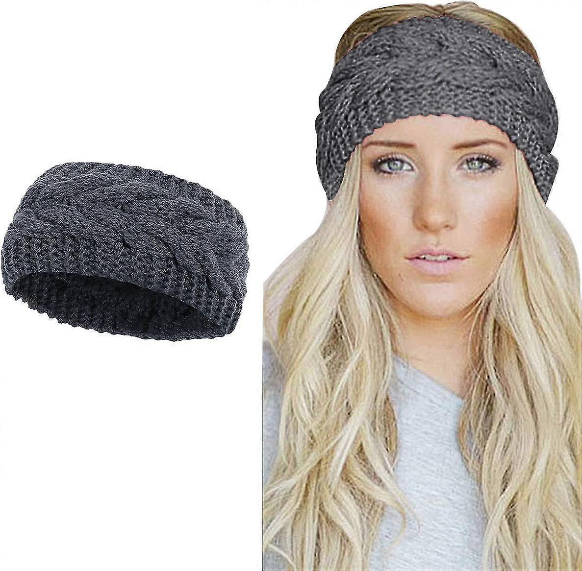 Winter Knitted Headband (grey-a)