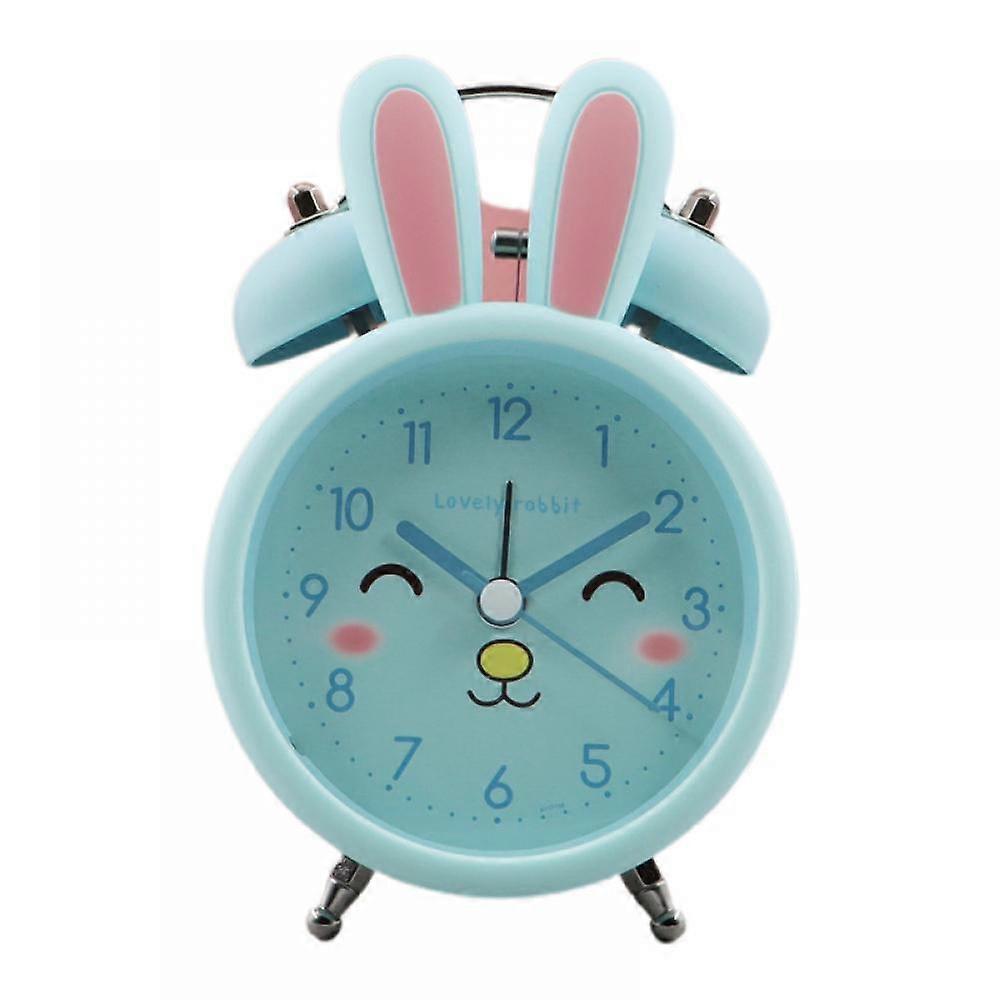 Väckarklockor för sovrum, kanin väckarklocka, student heminredning skrivbordsklocka (blå)