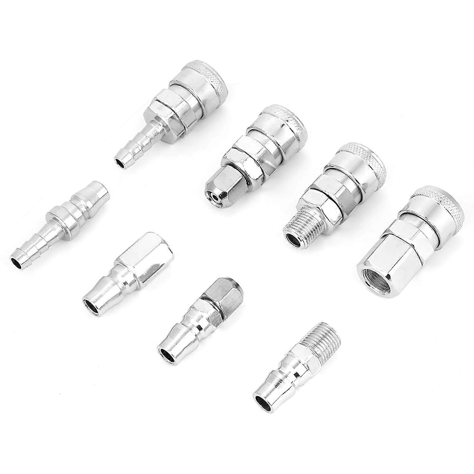 8Pcs 1/4 Pneumatic Quick Fittings Release Plug Socket Connector Set compatible with Air Compressor Hose