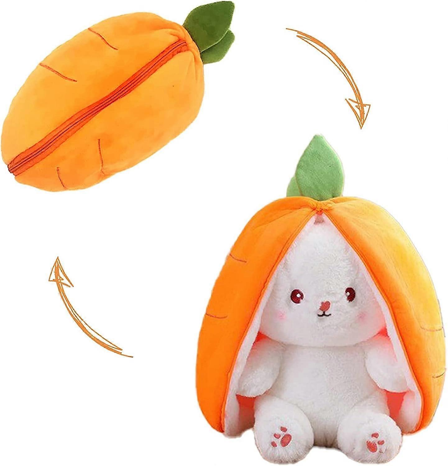 Kids Reversible Plush Rabbit Toy, Rabbit Muppet Toy, Strawberry Pillow With Zipper, Cute Decorative Rabbit Plush Toy For Boys Girls Kids And Adults Id