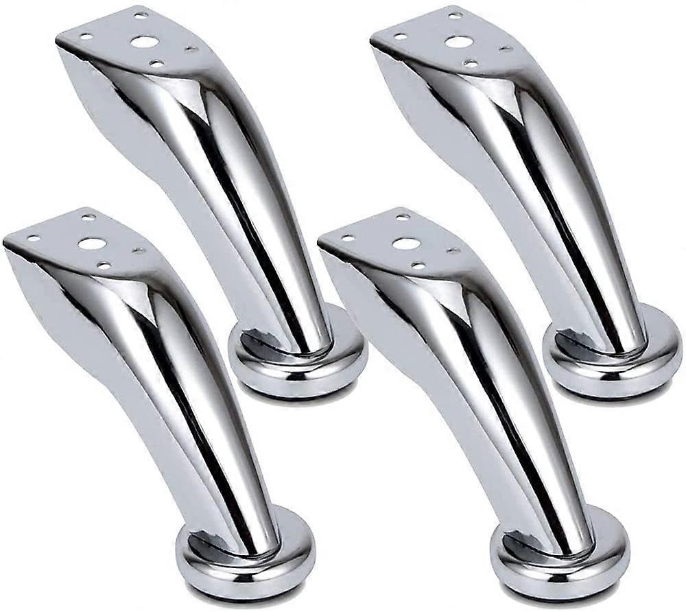 Tykke sofaben i rustfrit stål, 4 møbler Ben, Krom Ben, Møbler Garderobe Seng Sofa Legs