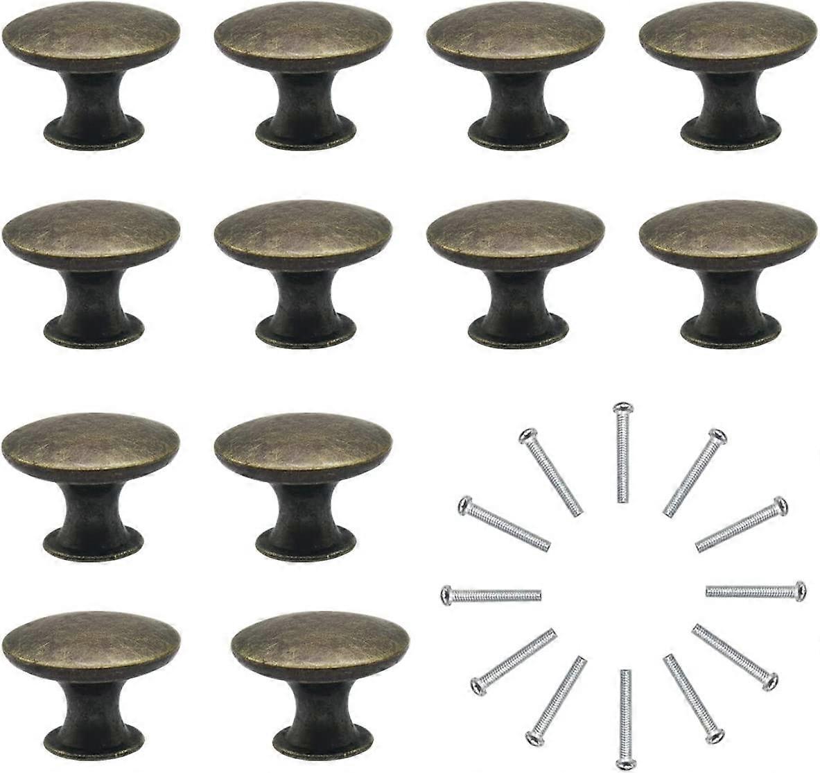 Door Knobs Set of 12 Drawer Knobs 30mm Vintage Brass Handles Furniture Cabinet Knobs