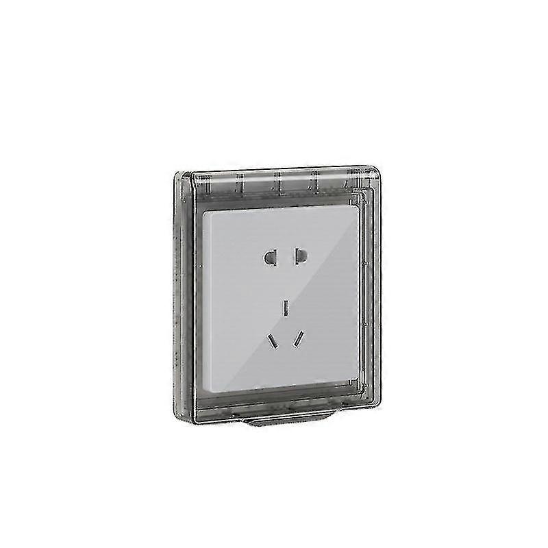 Bathroom Socket Wall Paste Switch Electrical Outlet Cover Waterproof Splash Boxwithout Socket Switch(2pcs, Grey)