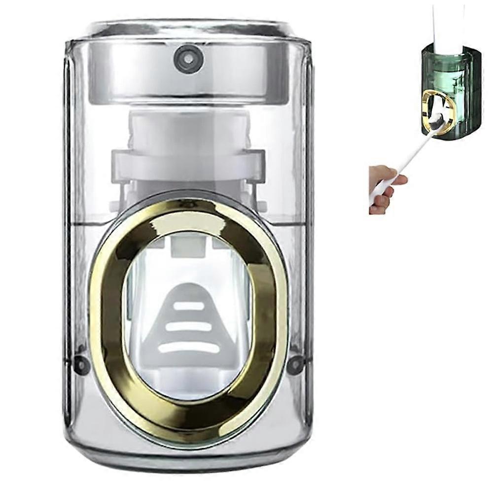 Automatic Wall Mounted Household Light Luxury Toothpaste Squeezer Toothpaste Dispenser Non-Punching Toothbrush Holder