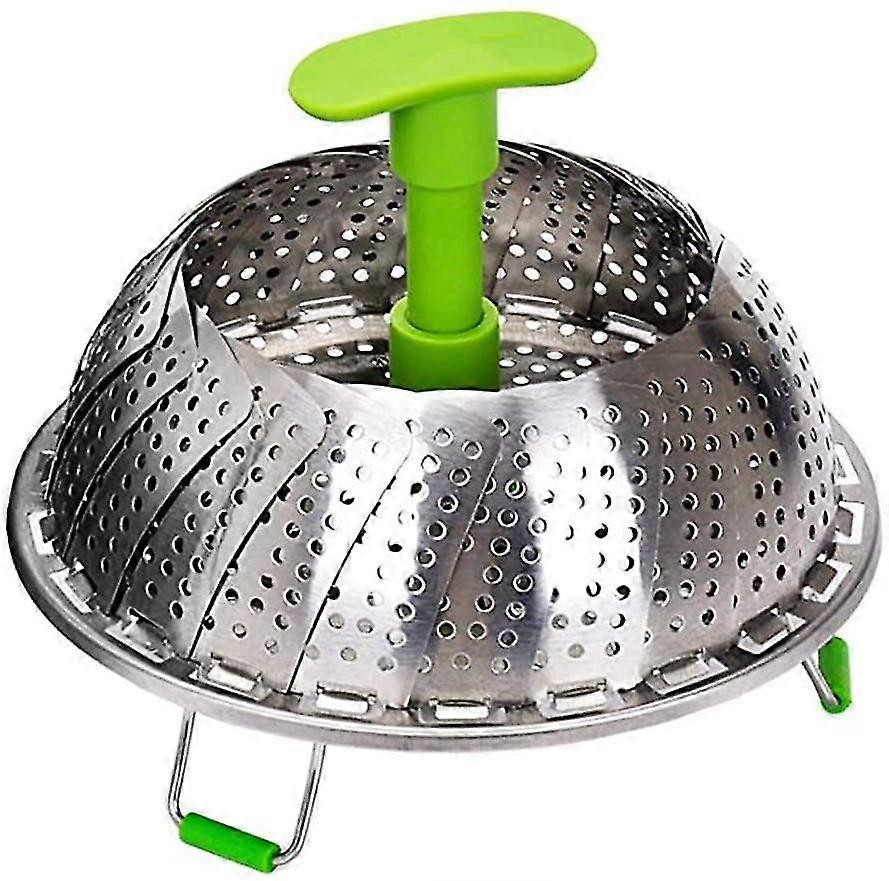 Steamer insert met anti-hete uitschuifbare handgreep en antislip poten