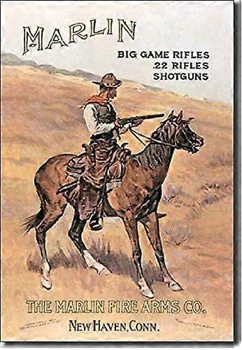 ビンテージメタルサインマーリン銃器ライフルショットガン弾薬カウボーイレトロポスタープラーク錫サインキッチンバーパブファームハウス12x8インチ