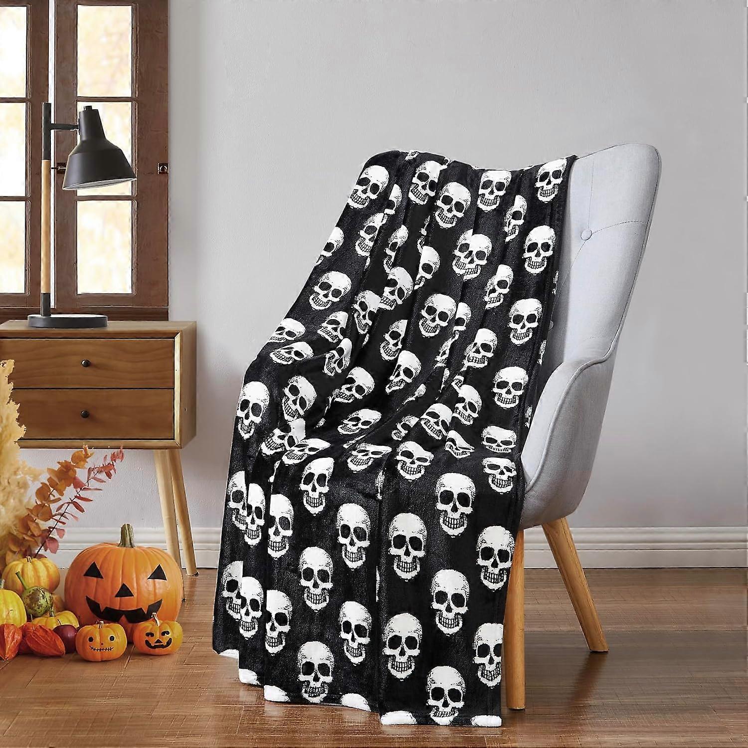 Ultra Soft & Plush Autumn & Halloween Chic Themed Oversized Accent Throw Blankets - Assorted Styles (Spooky Ghosts)