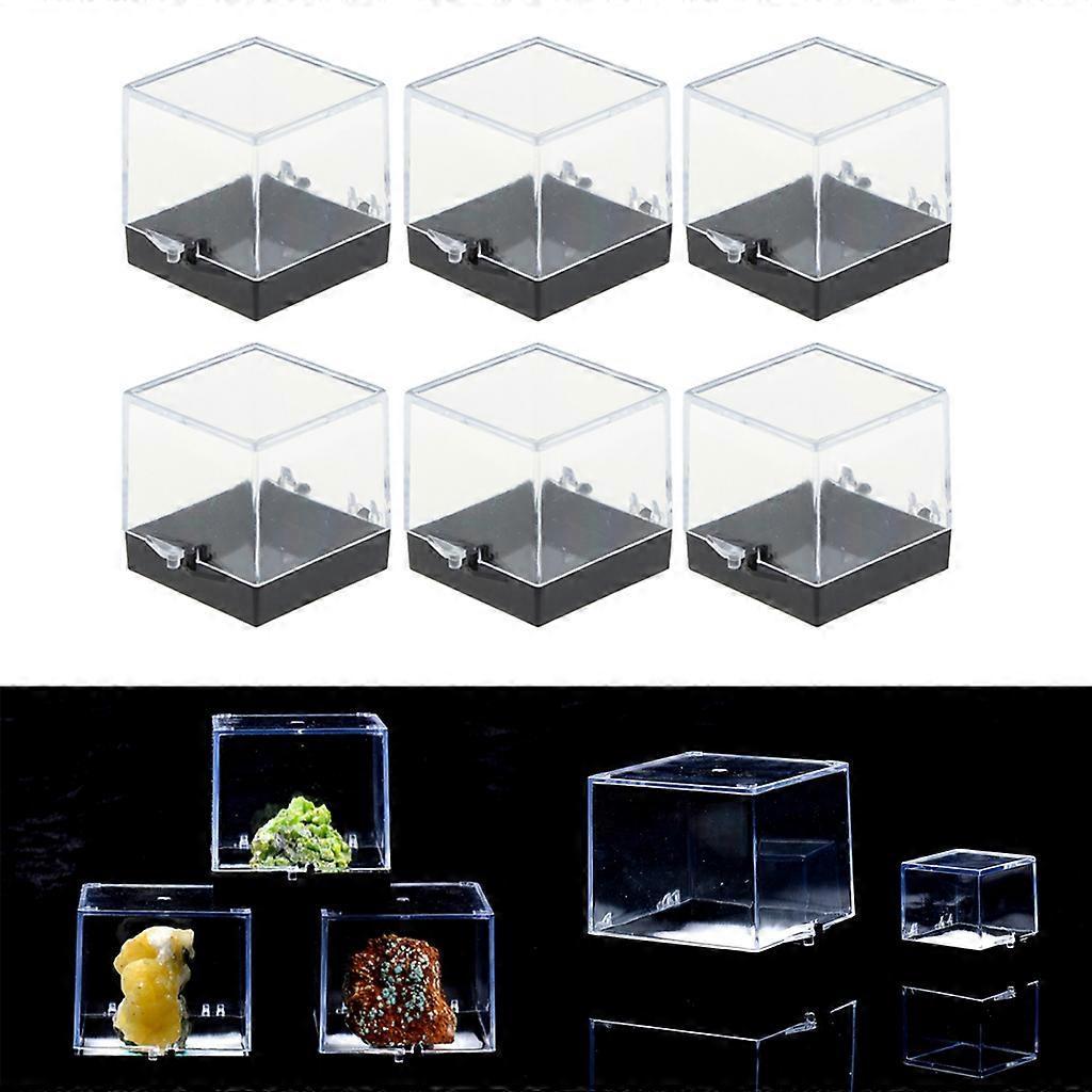 6x Klare Acryl Display Box Vitrine Kleiner Würfel für Edelsteingestein & Mineral Display
