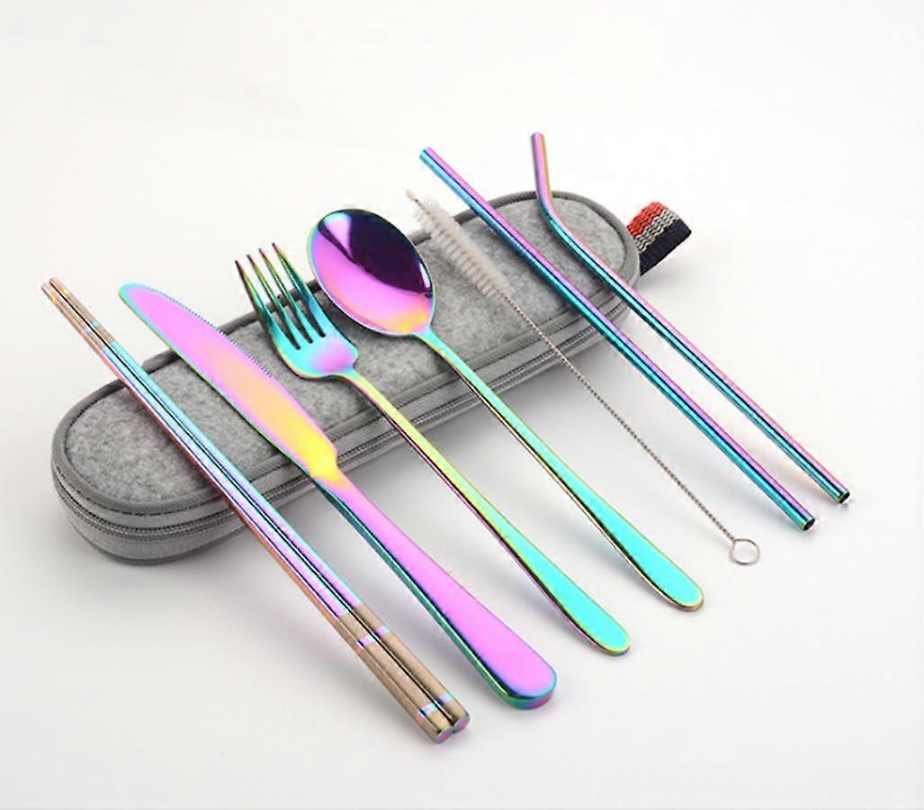 Travel Portable Utensils, Reusable Stainless Steel Utensils with Case (A-5-F6)