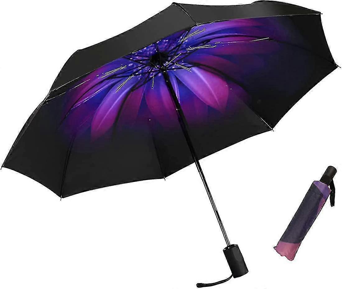 Compact Travel Umbrella,windproof Waterproof Stick Umbrella Anti-uv Protection Gift