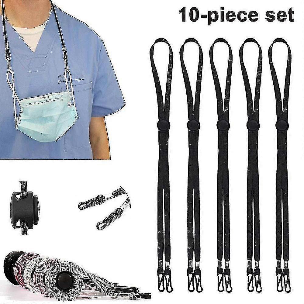 10pcs Ear Savers Adjustable Comfort Neck Strap Face Mask Extender Lanyards