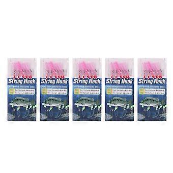 20246 Haken Kleurrijke Veer Vissen String Haken Vissen Lure Bait Rig Tackle voor Zoetwater 15