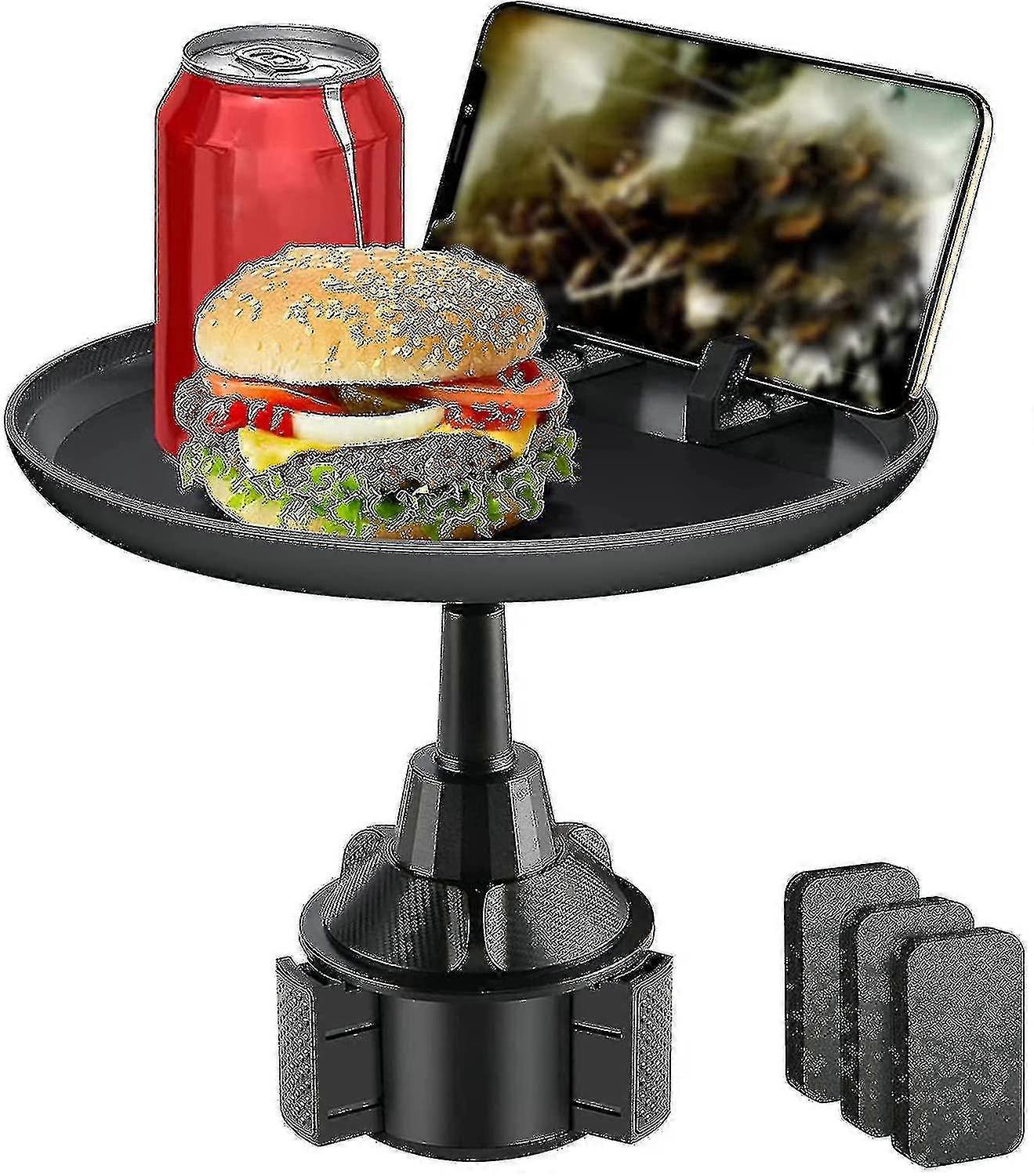 Cup Holder Tray Portable Cup Holder 360 Degree Rotatable Adjustable Small Dining Table