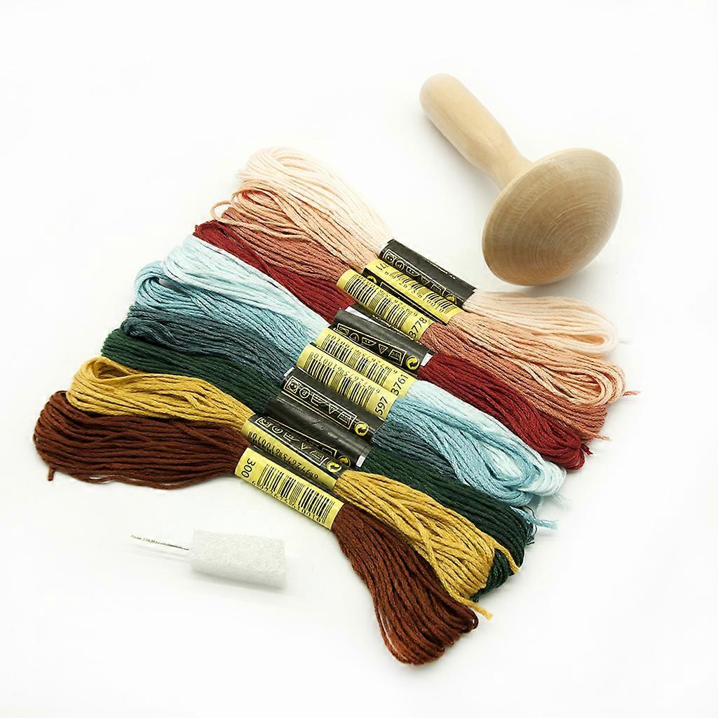 Wooden DIY Mushroom Darner Patch Tool Darning Needle Sewing Thread Sewing Device